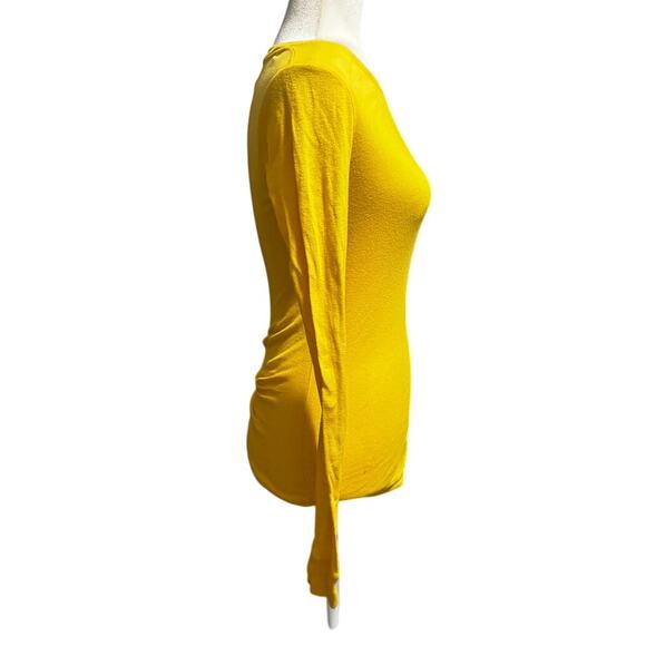Abercrombie & Fitch Y2K Yellow Fitted Long Sleeve Tee (S) - Picture 4 of 7